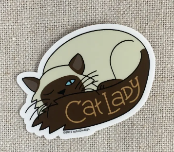 Acbc Sticker Cat Lady Siamese