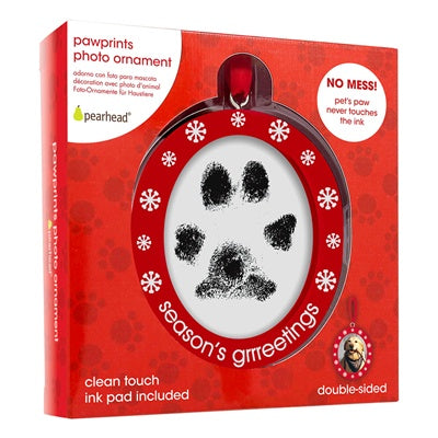 Pearhead Pawprints Photo Ornament