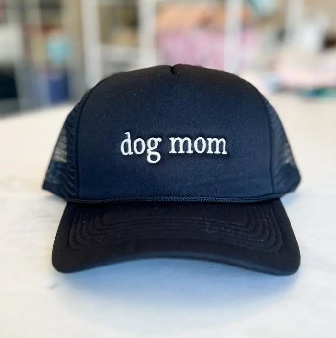 Dog Mom Trucker Hat Black