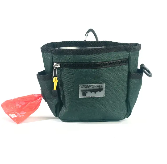 Tail Along Dog Treat Pouch Forest Green