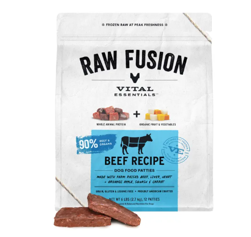 Vital Essentials Dog Raw Patties Beef Fusion 6lb