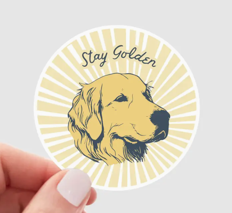 Sticker Stay Golden Round