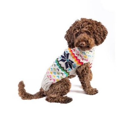 Chilly Dog Sweater Rainbow Snowflake