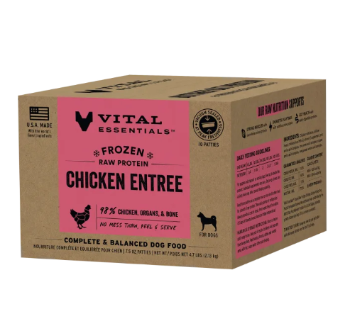 Vital Essentials Dog Raw Patties Chicken