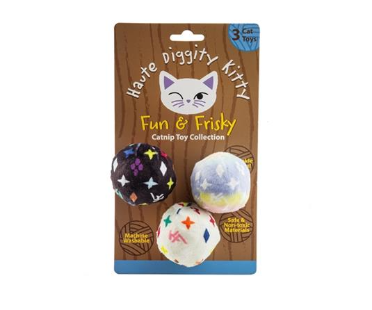 Haute Diggity Dog Cat Vuiton Balls 3pk