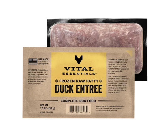 Vital Essentials Dog Raw Patties Duck 7.5oz