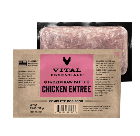 Vital Essentials Dog Raw Patties Chicken 7.5oz