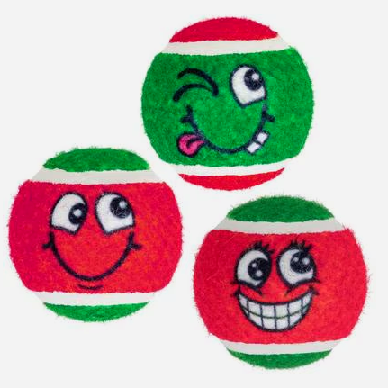 Kong Tennis Ball Squeaker Christmas 3pk