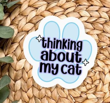 Sticker Thinking About my Cat