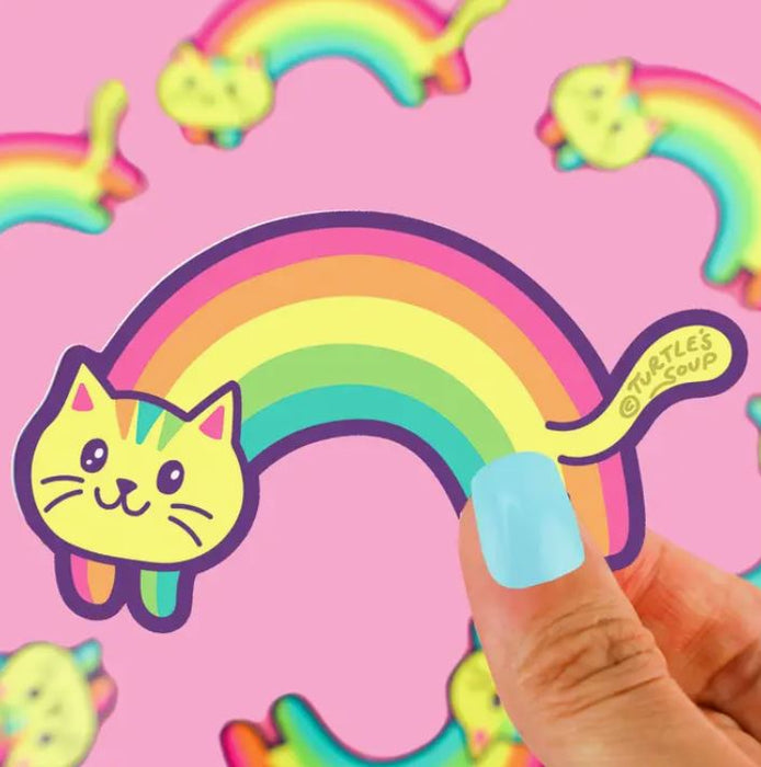 Turtle Soup Sticker Rainbow Kitty