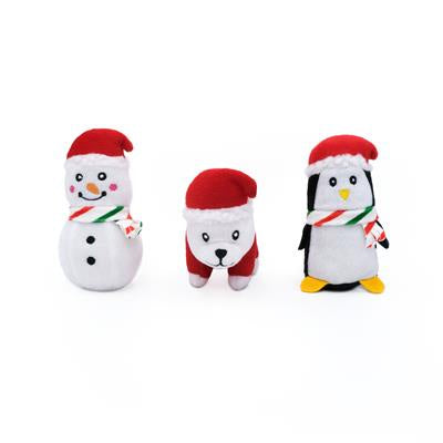 Zippy Paws Festive Holiday Animals 3pk