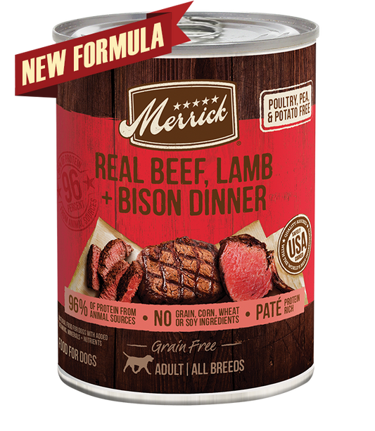 Merrick Dog Grain Free Beef, Lamb & Bison 12.7oz