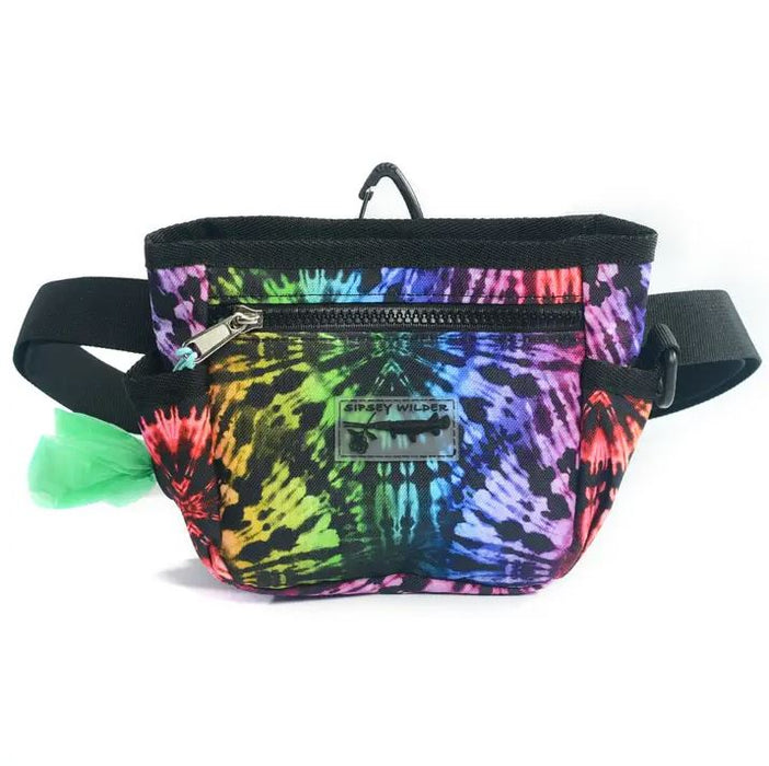 Tail Along Dog Treat Pouch Rainbow Tie-Dye