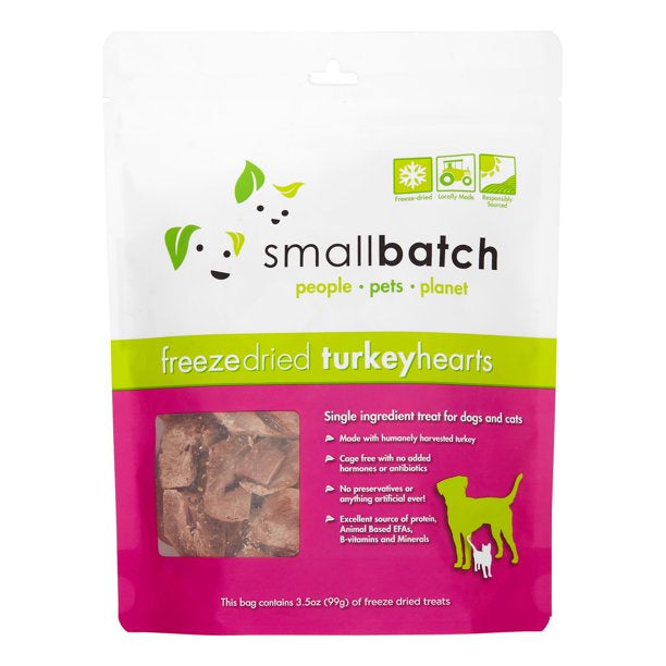 Small Batch Freeze Dried Hearts Turkey 3.5oz